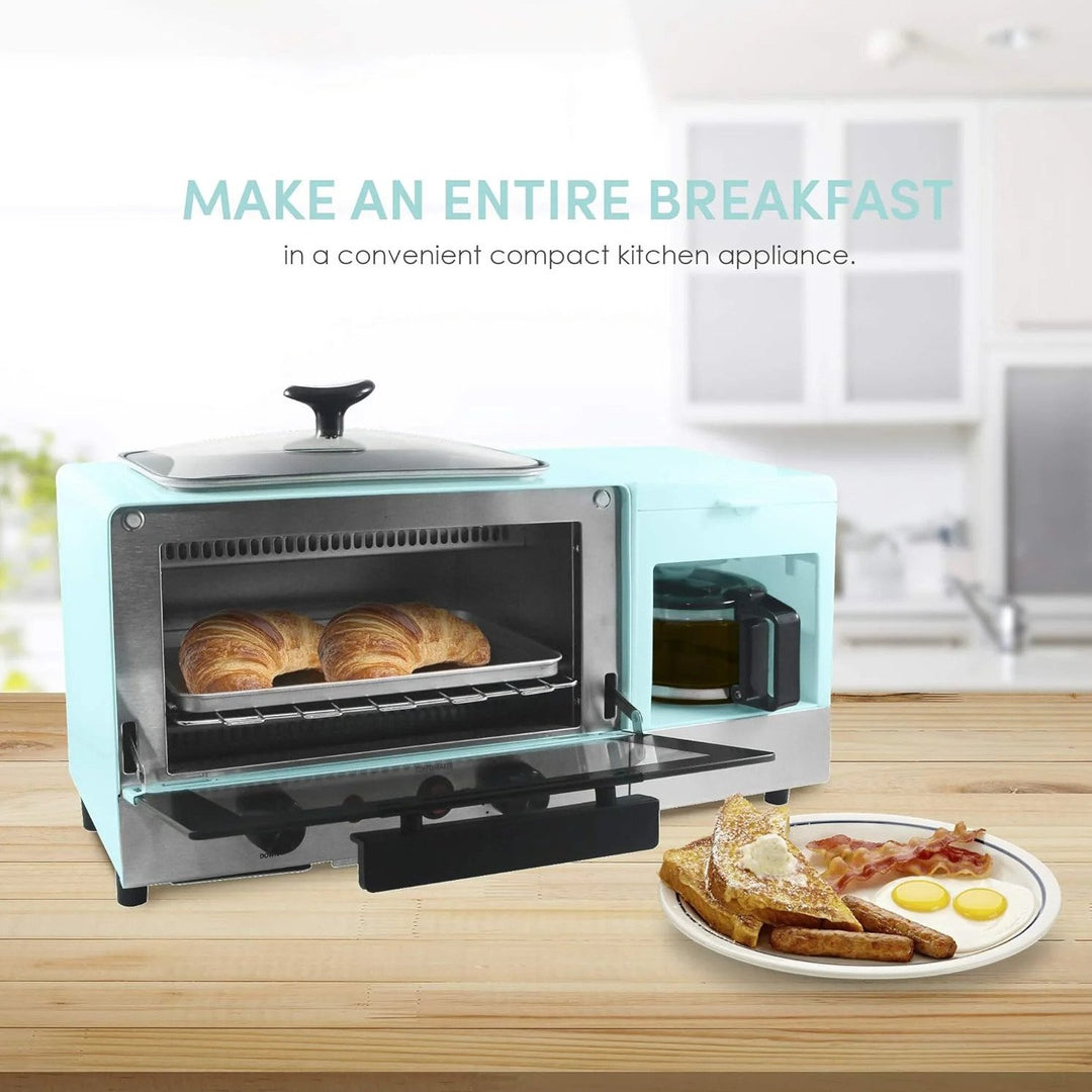 Elite Gourmet 3-in-1 Breakfast Center Griddle 2 Slice Toaster Oven Coffee Maker Image 4