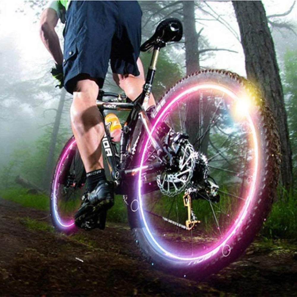 4-Pack Multi-Color LED Bike Tire Lights RGB Plug and Play for Bikes Motorcycles Image 2