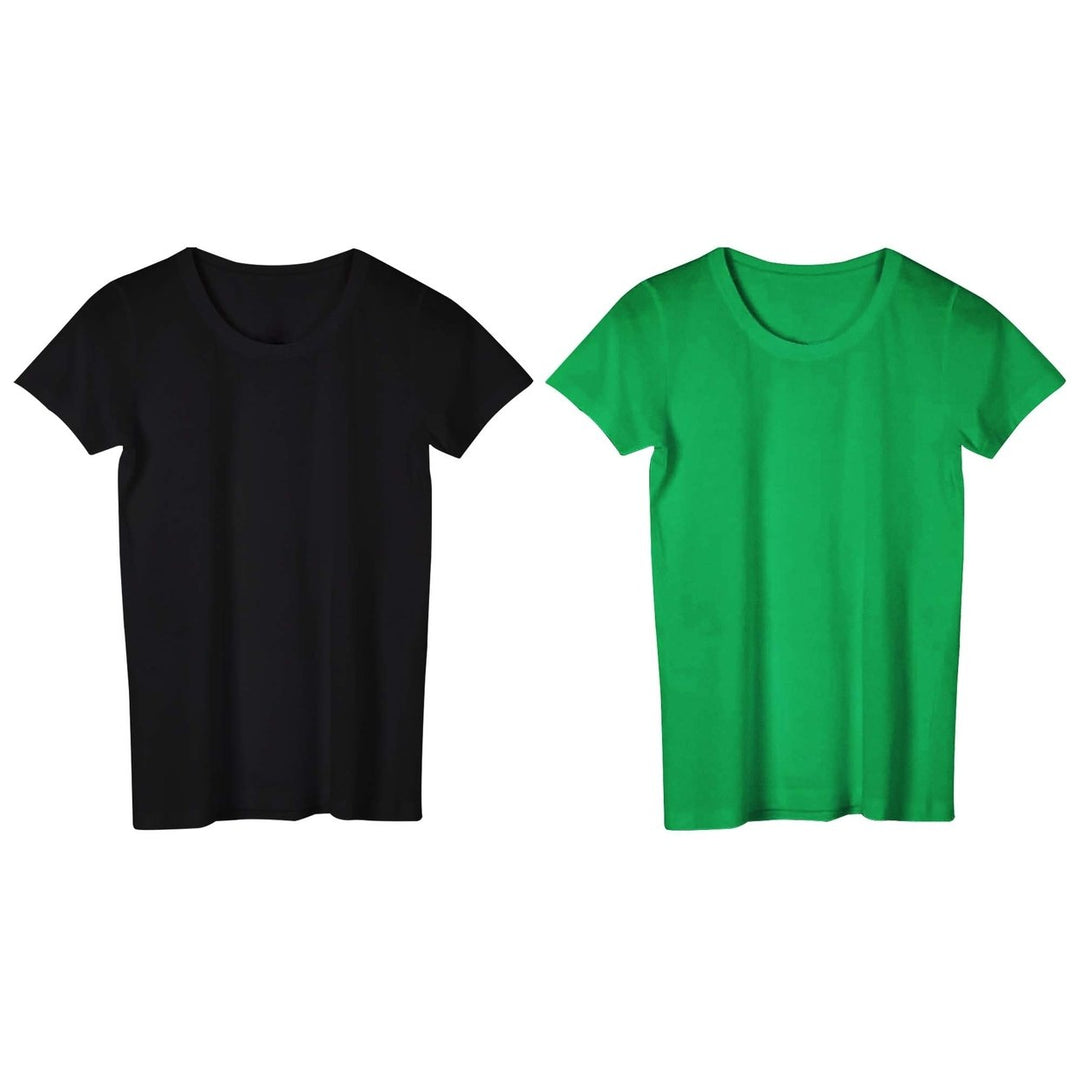 Women Ultra-Soft Breathable Stretchy Short Sleeve T-Shirts 2-Pack Various Colors Image 4