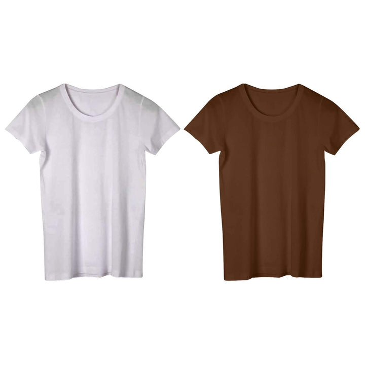 Women Ultra-Soft Breathable Stretchy Short Sleeve T-Shirts 2-Pack Various Colors Image 6