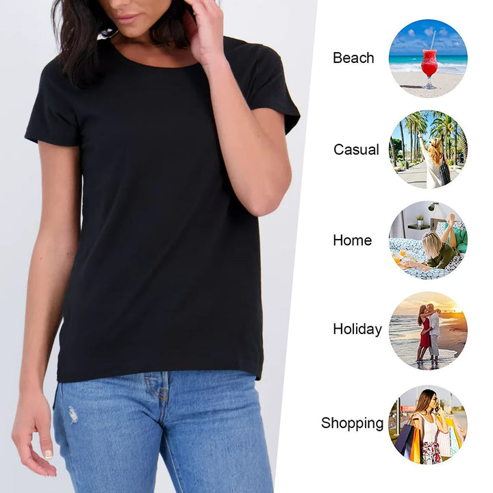 Women Ultra-Soft Breathable Stretchy Short Sleeve T-Shirts 2-Pack Various Colors Image 11