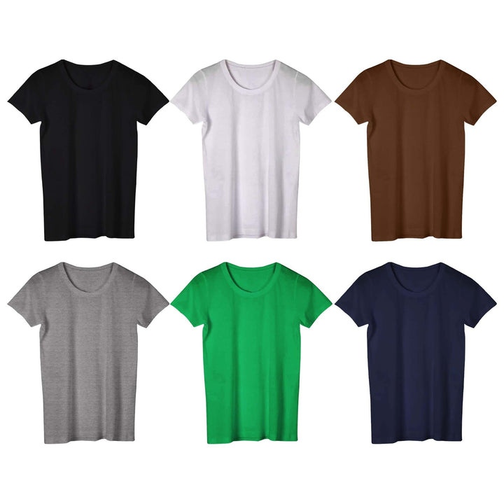 6-Piece Womens Ultra-Soft Breathable Stretchy Short Sleeve T-Shirt Set Image 6