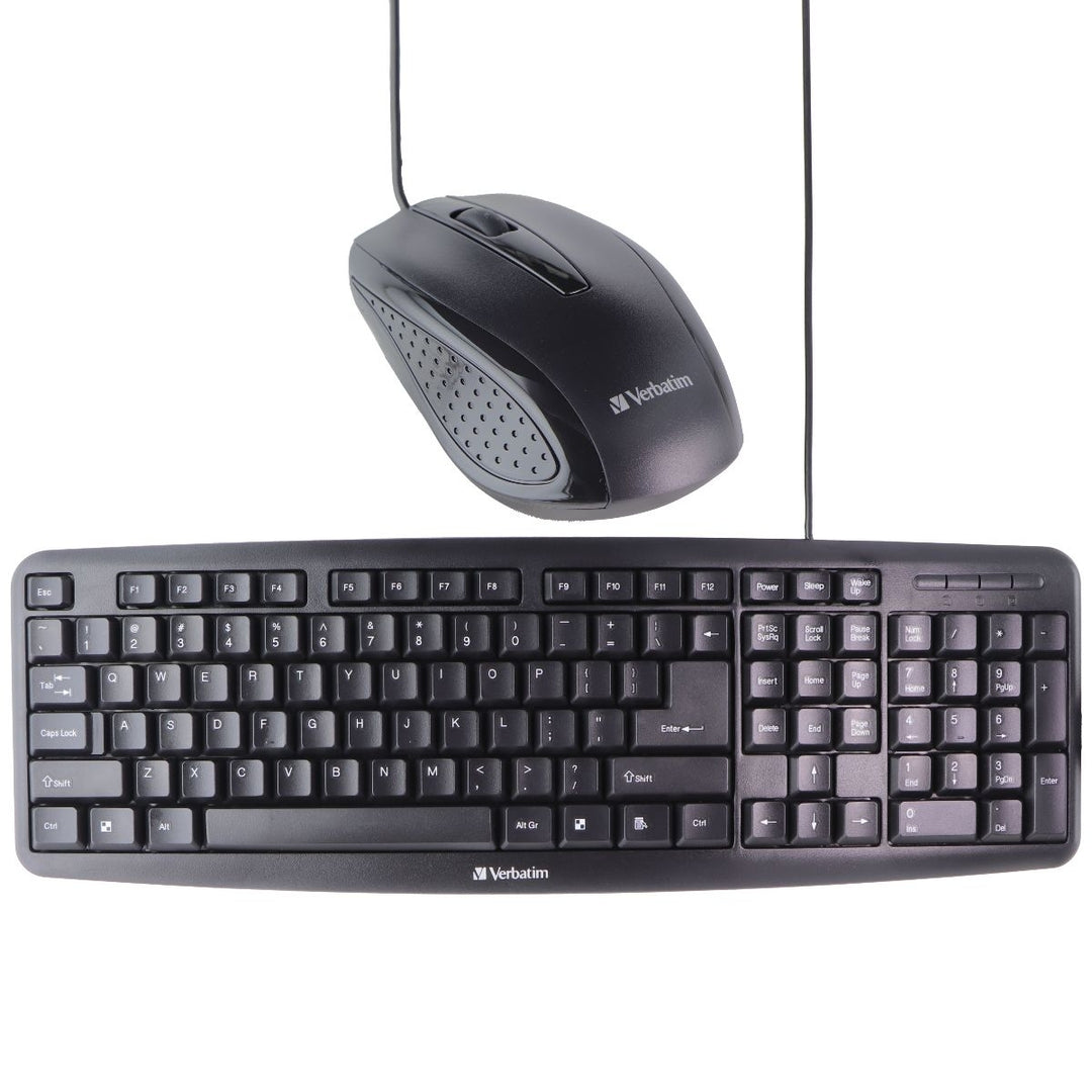 Verbatim Wired USB Keyboard and Mouse Bundle - Black (99202/1702-494) Image 1