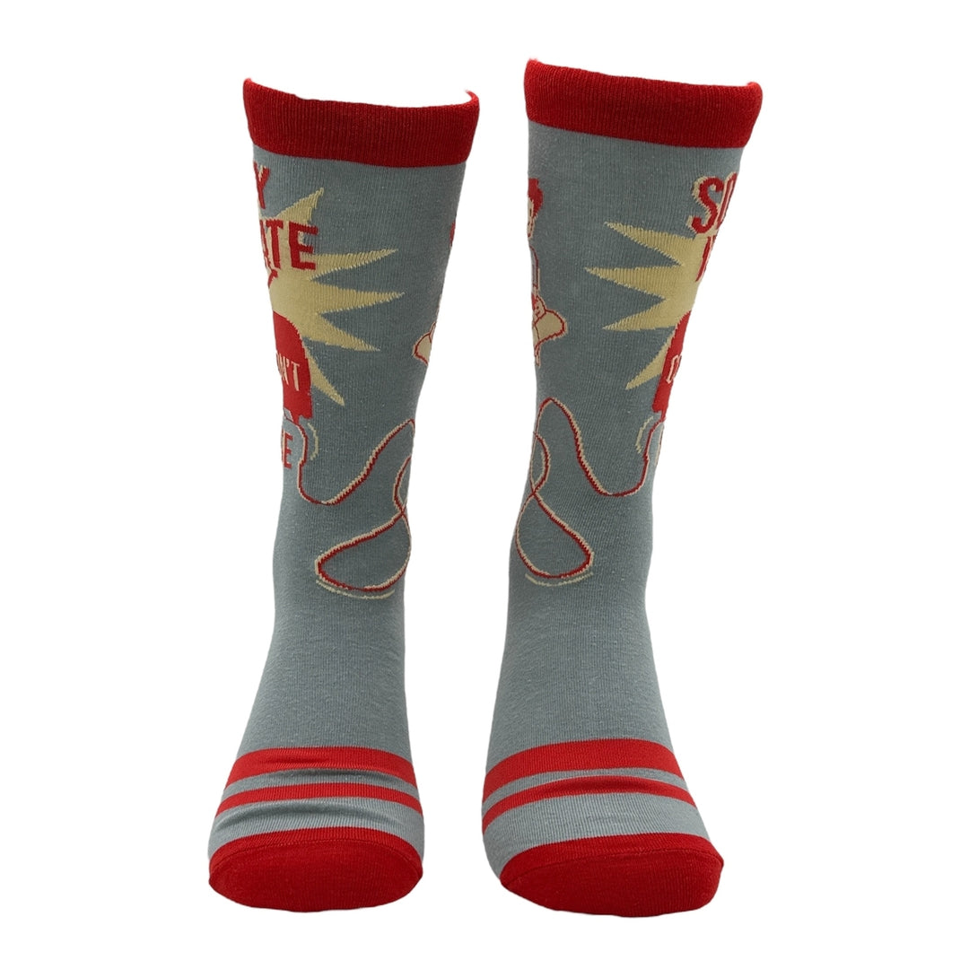 Mens Sorry Im Late I Couldnt Pause Socks Funny Sarcastic Gaming Graphic Footwear Image 4