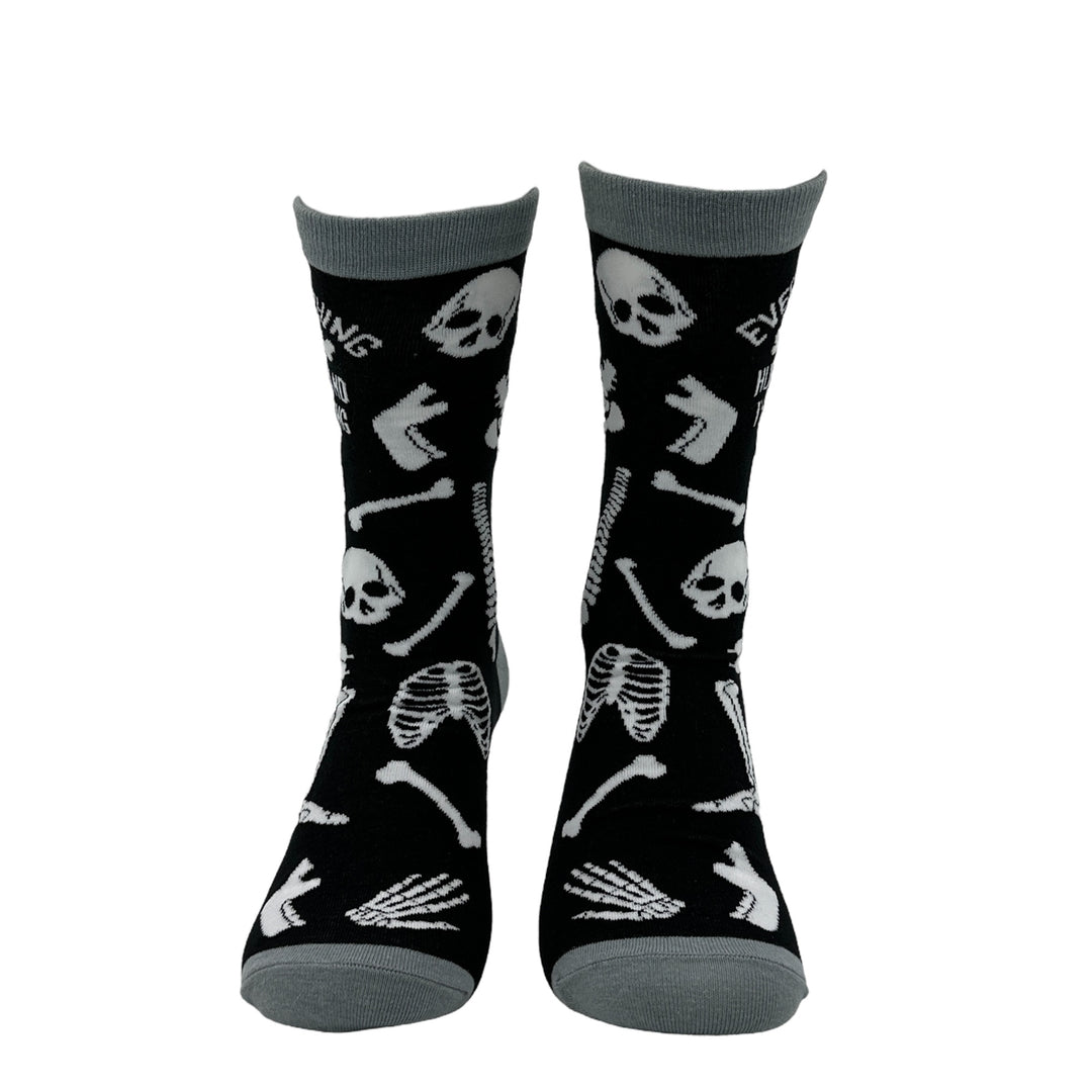 Womens Everything Hurts And Im Dying Socks Funny Sarcastic Skeleton Graphic Footwear Image 4