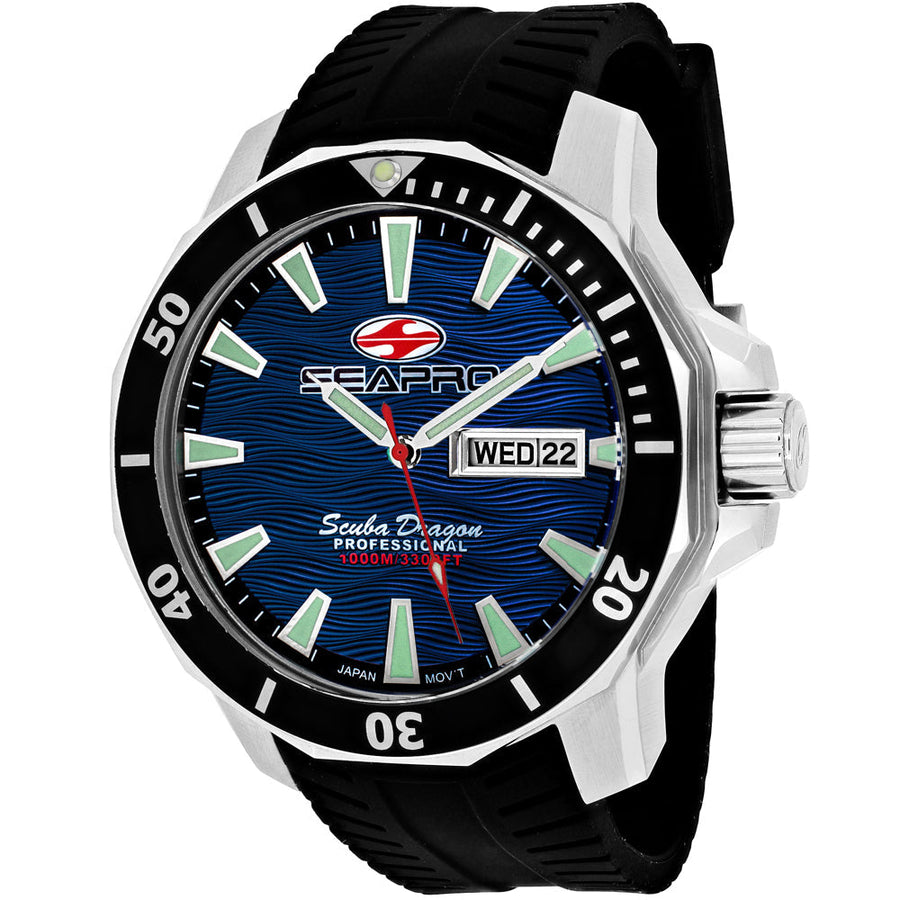 Seapro Mens Diver Watch SP8316 Blue Dial 1000m Water Resistant Quartz Image 1