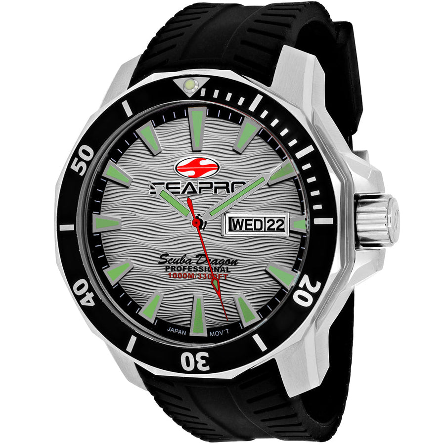 Seapro Mens Diver Watch SP8312 Silver Dial 1000M Waterproof Stainless Steel Image 1