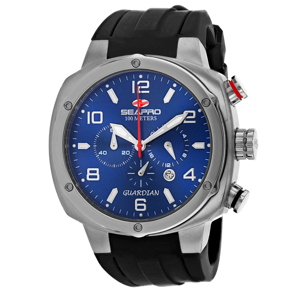 Seapro Mens Guardian Blue Dial Quartz Watch SP3342 Stainless Steel Waterproof Image 1