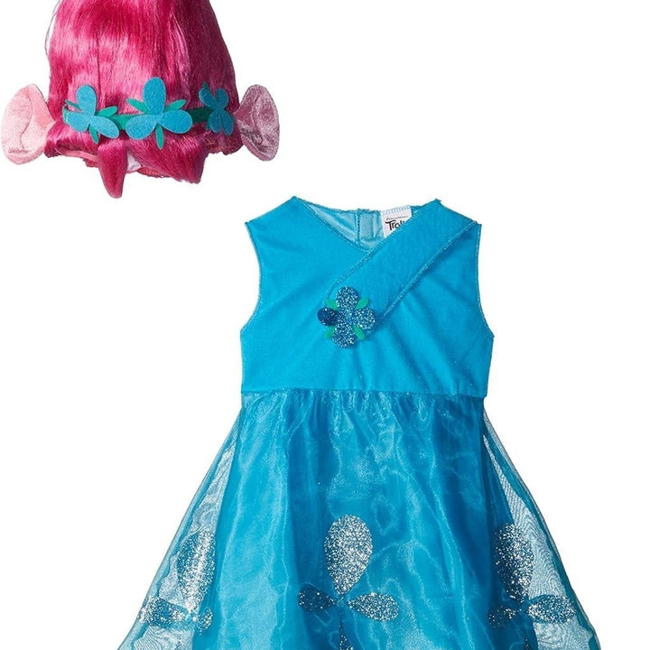 Disguise Trolls Poppy Deluxe Costume with Wig Size M 7-8 Girls Licensed Dress Image 3