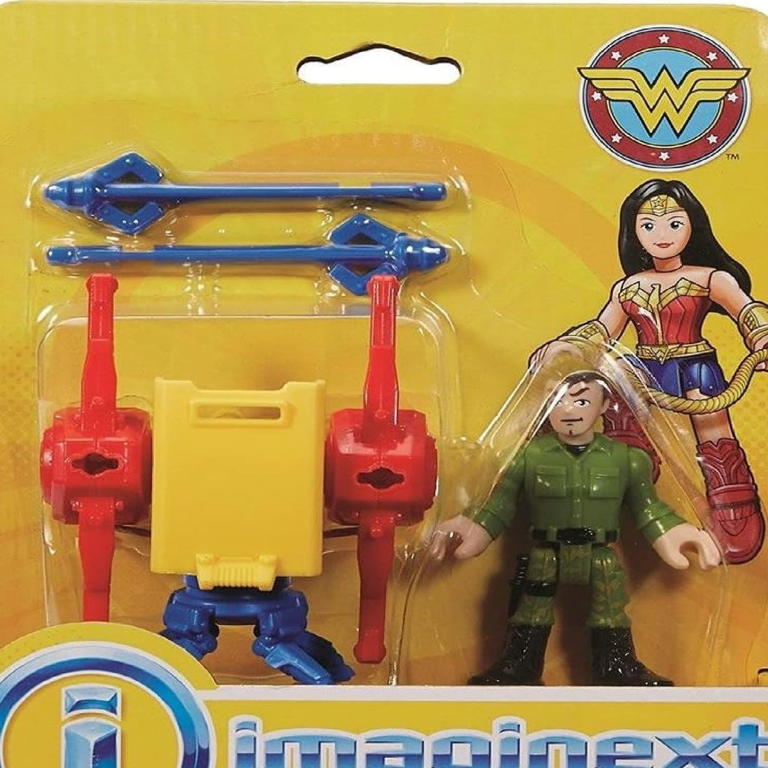 Fisher-Price Imaginext Wonder Woman Steve Trevor Island Defense Figures Set Image 3