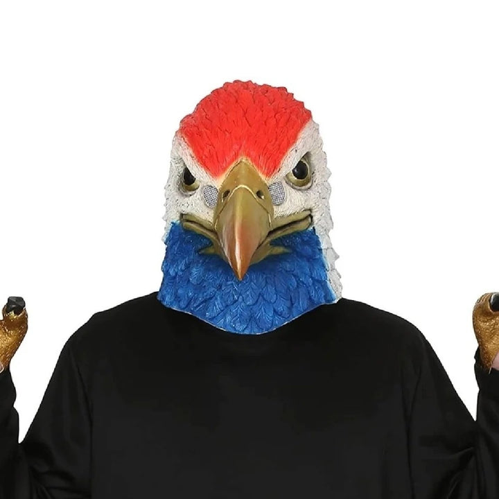 Seasons Patriotic USA Eagle Mask with Hands Vinyl Red White Blue Costume Accessory Image 3