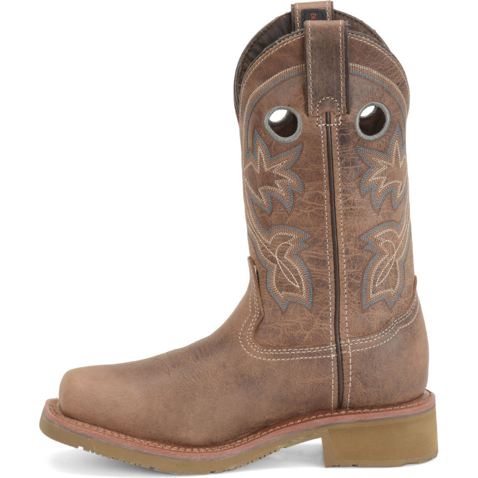 Double-H Boots Womens 11" Haddie Wide Square Composite Toe Roper Work Boot Brown/Cream - DH2411 8 CHESTNUT Image 2