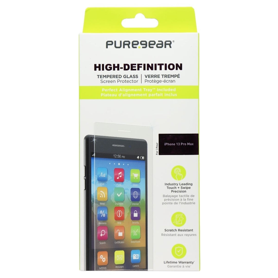 PureGear High-Definition Tempered Glass for Apple iPhone 13 Pro Max - Clear Image 1