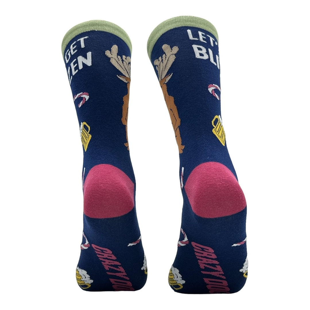 Mens Lets Get Blitzen Socks Funny Sarcastic Christmas Drinking Graphic Footwear Image 6