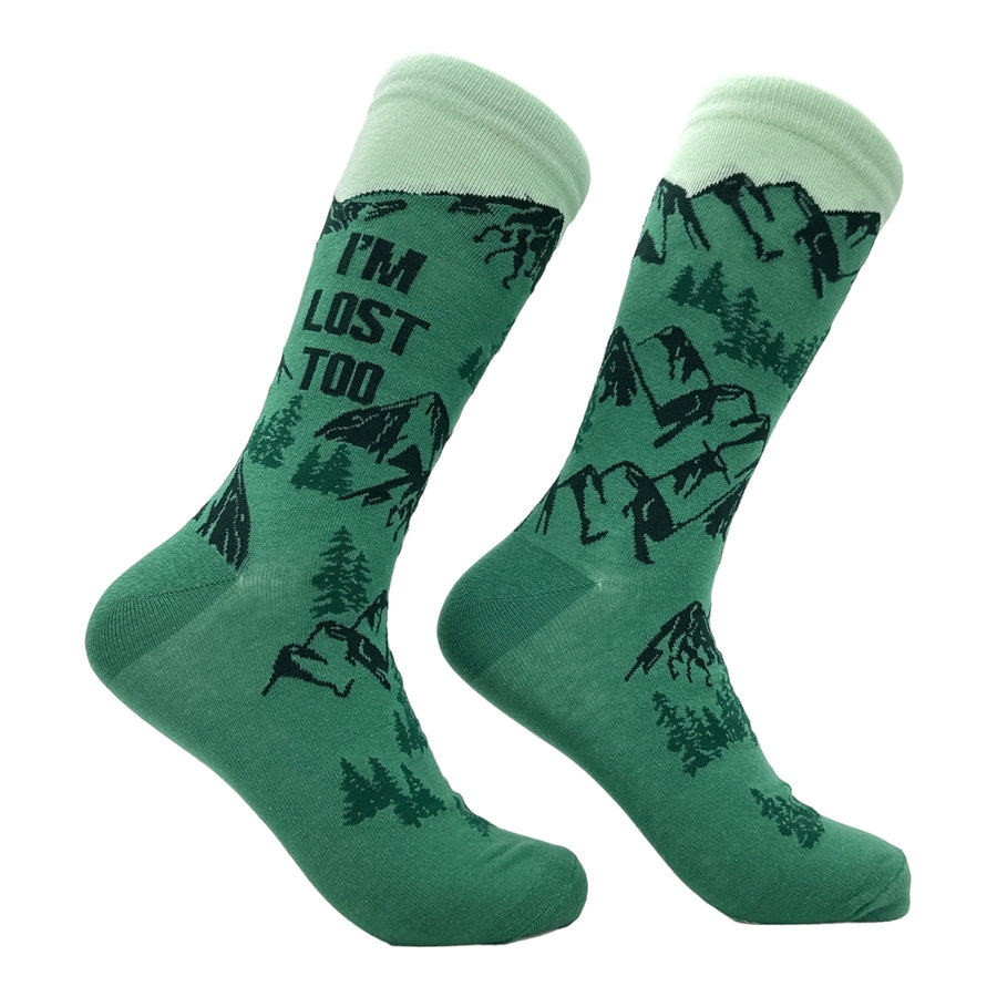 Mens Im Lost Too Socks Funny Sarcastic Camping Graphic Novelty Footwear Image 1