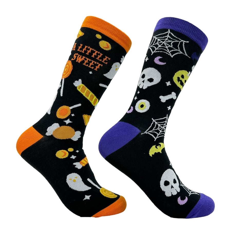 Womens A Little Spooky A Little Sweet Socks Funny Sarcastic Halloween Novelty Footwear Image 1