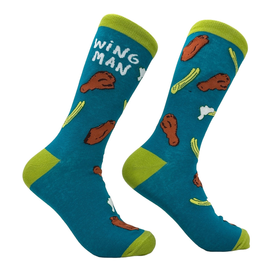 Mens Wing Man Socks Funny Sarcastic Chicken Wings Graphic Footwear Image 1