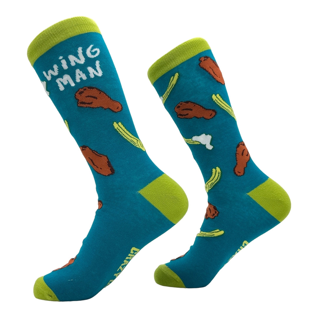 Mens Wing Man Socks Funny Sarcastic Chicken Wings Graphic Footwear Image 2