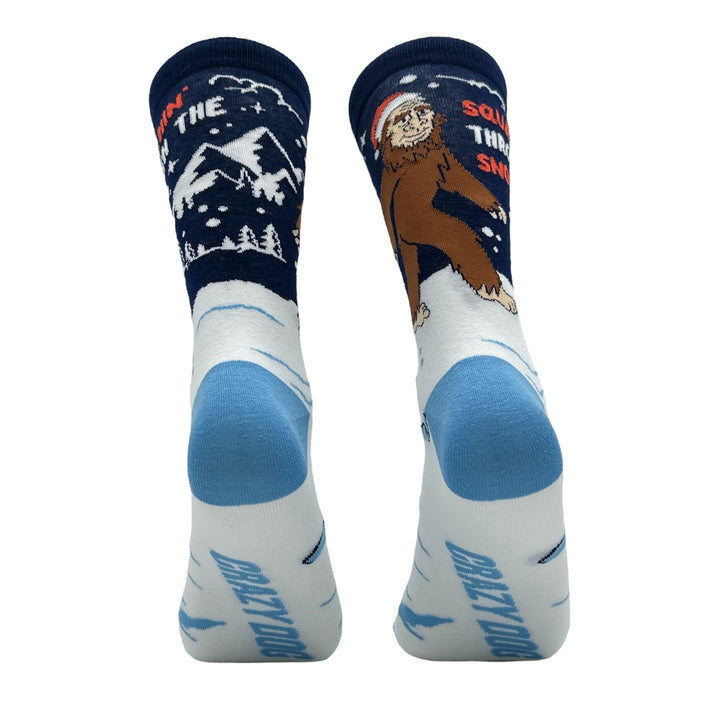 Mens Squatchin Through The Snow Socks Funny Sarcastic Christmas Novelty Footwear Image 6