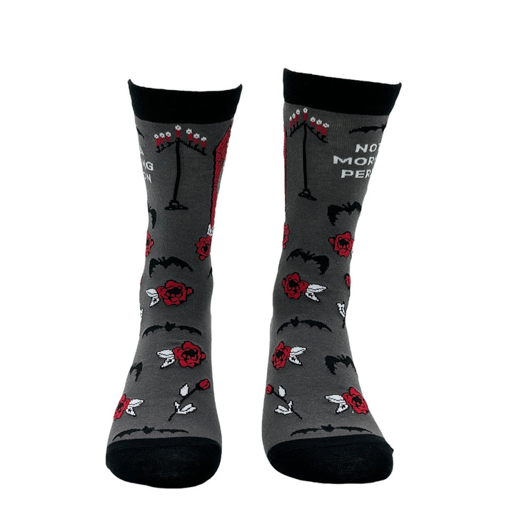 Womens Not A Morning Person Socks Funny Sarcastic Vampire Graphic Footwear Image 4