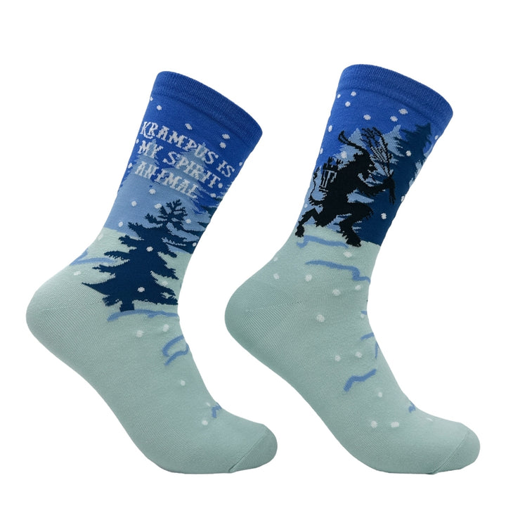 Womens Krampus Is My Spirit Animal Socks Funny Sarcastic Christmas Novelty Footwear Image 1