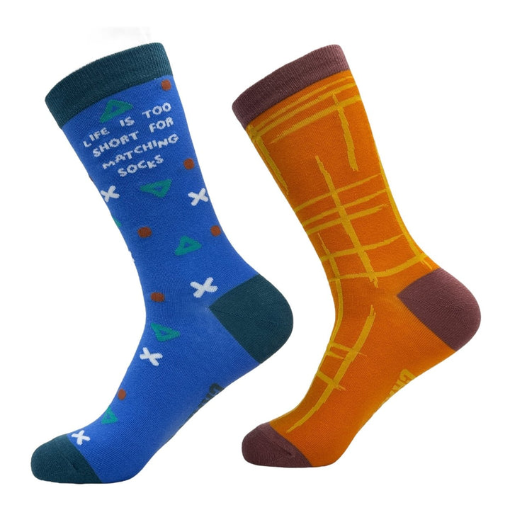 Womens Life Is Too Short For Matching Socks Funny Sarcastic Graphic Novelty Footwear Image 2