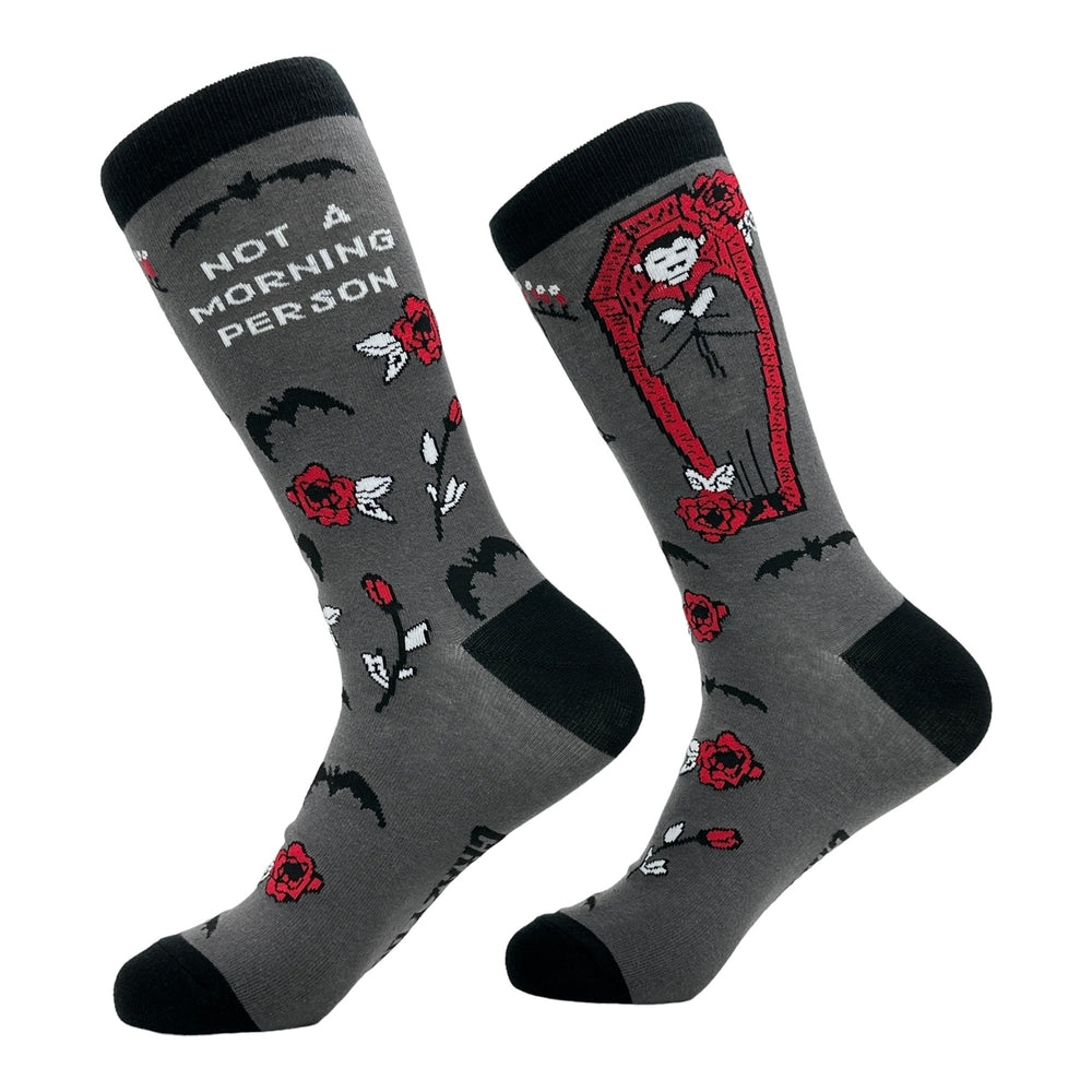 Mens Not A Morning Person Socks Funny Sarcastic Vampire Graphic Footwear Image 2