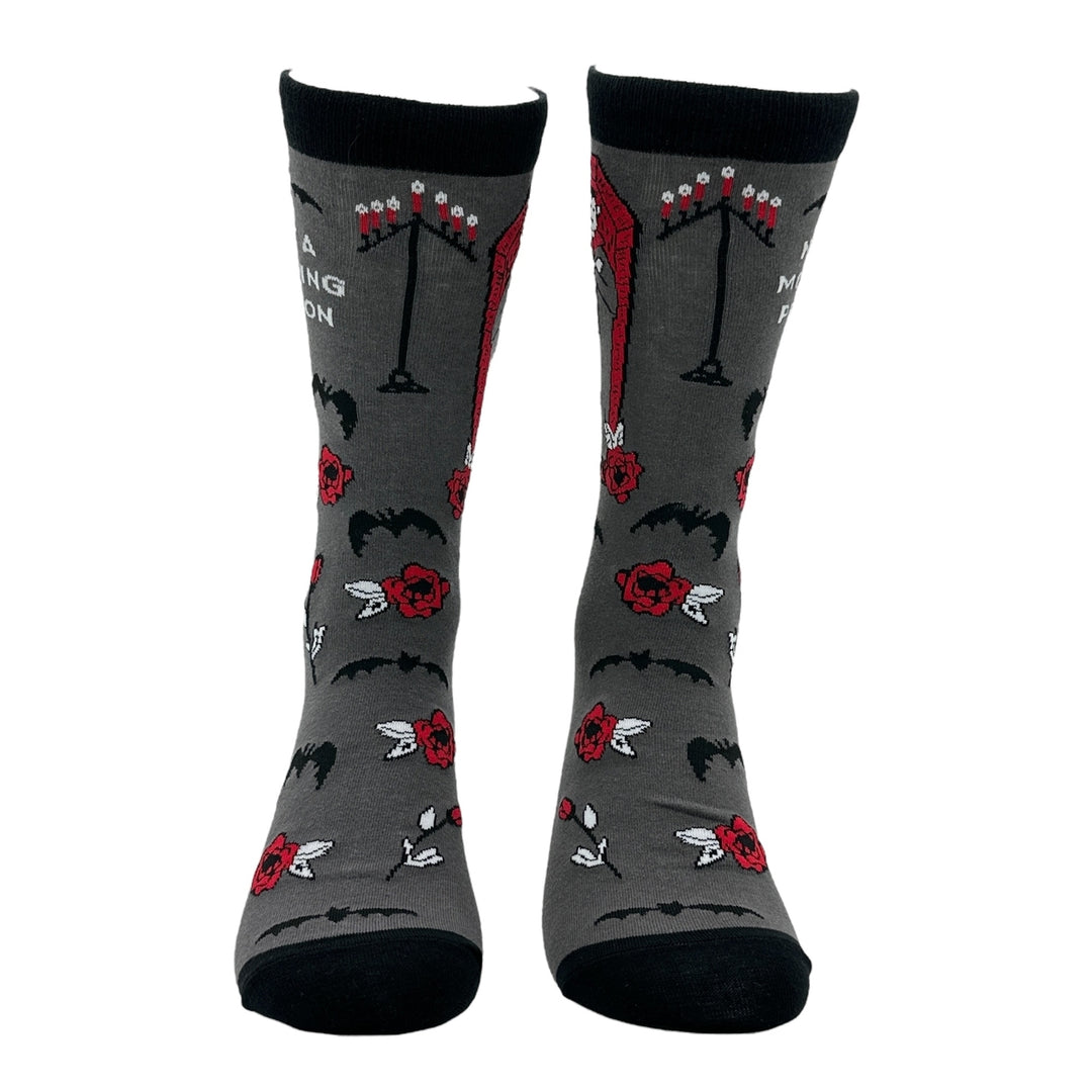 Mens Not A Morning Person Socks Funny Sarcastic Vampire Graphic Footwear Image 4