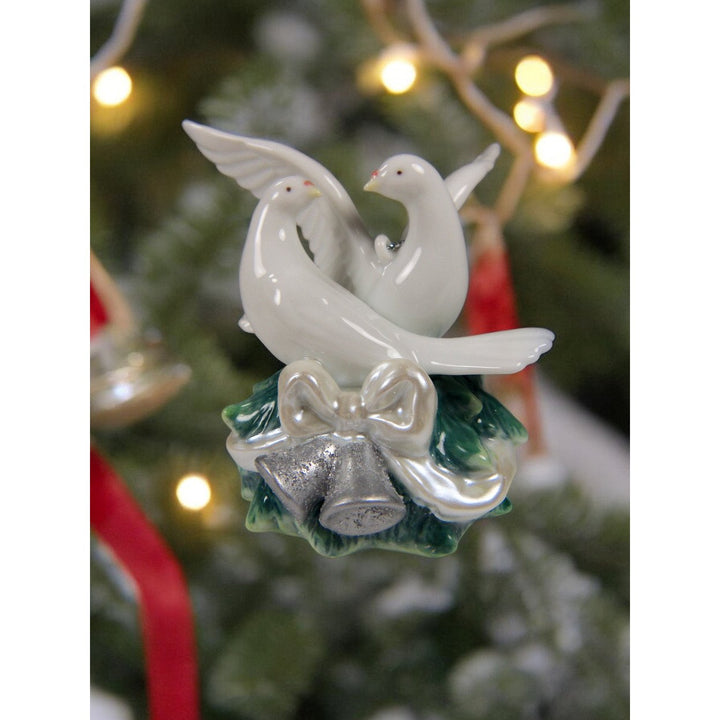 Ceramic Christmas Doves Ornament 3.75 inch Holiday Decor Mom Image 1