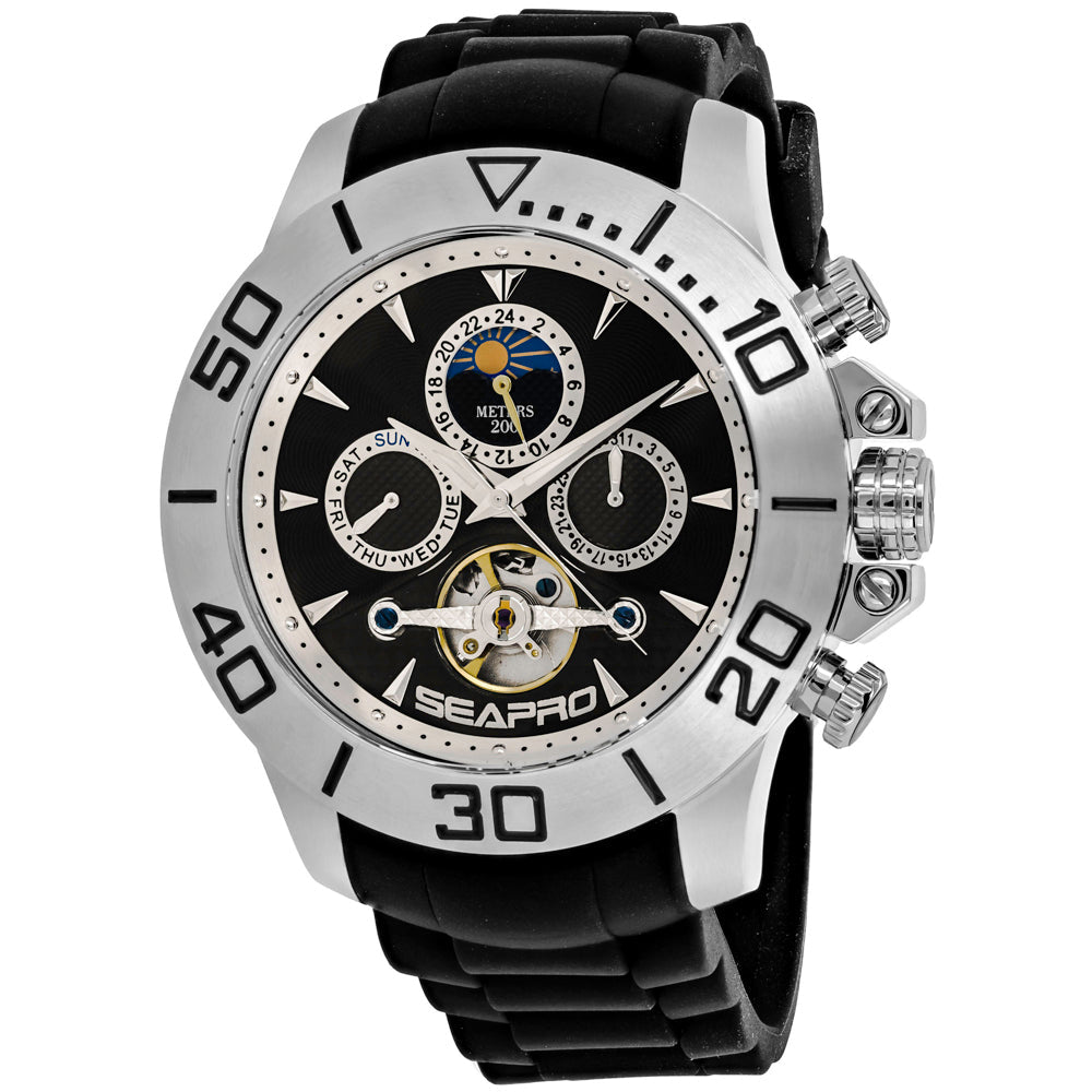 Seapro Montecillo Black Dial Automatic Watch SP5120 Stainless Steel 200m Water Resistant Image 1