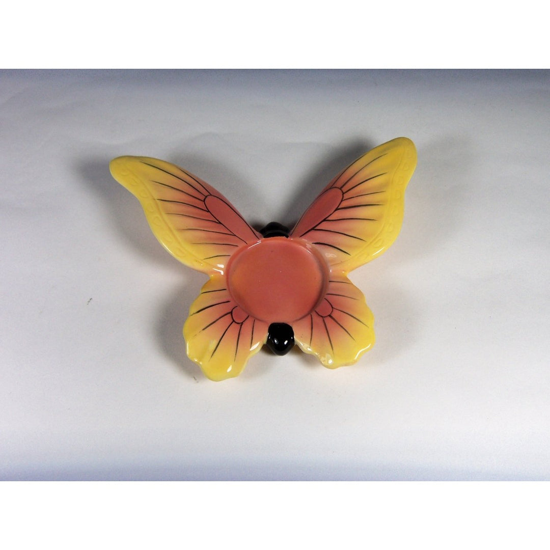 Ceramic Orange Butterfly Tealight Candle Holder 1 inch Image 3