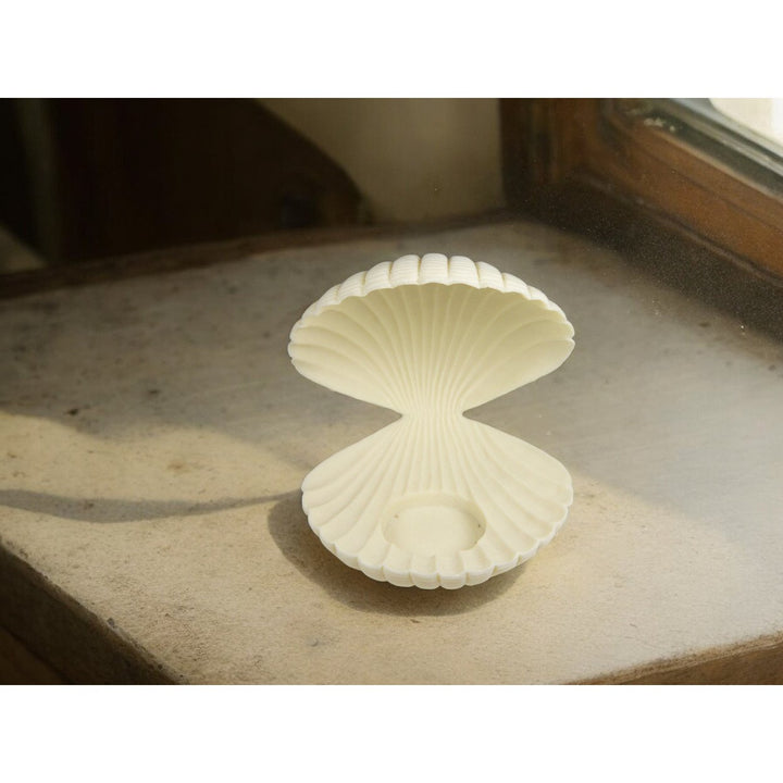 Ceramic Sea Shell Tealight Candle Holder 5 Inch Home Image 1