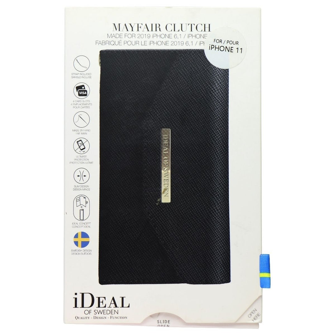 iDeal of Sweden Mayfair Clutch Series Wallet Case for Apple iPhone 11 - Black Image 1