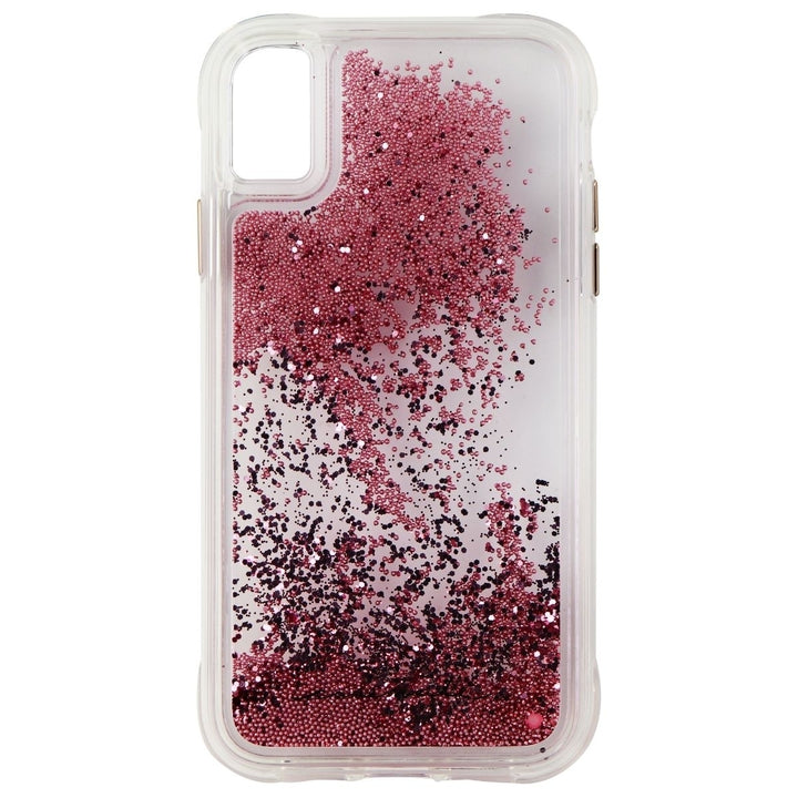 Case-Mate Waterfall Series Liquid Glitter Case for Apple iPhone XR - Rose Gold Image 1