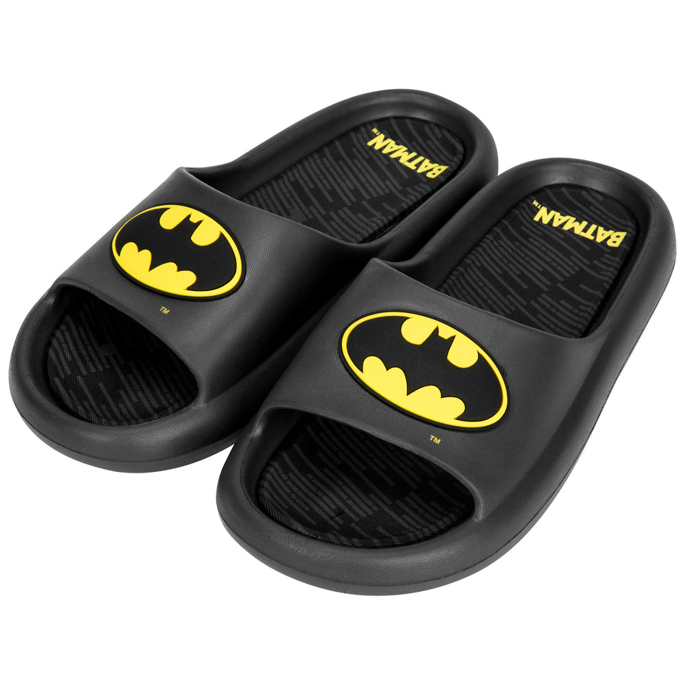 Batman Logo Mens Cloud Comfort Foam Slide Sandals Image 2