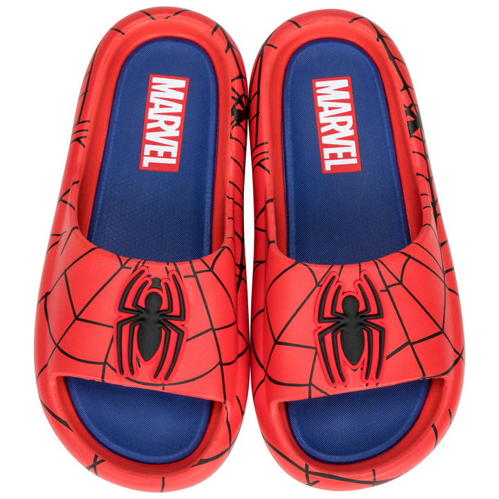 Spider-Man Webbed Logo Mens Cloud Comfort Foam Slide Sandals Image 4