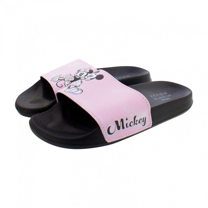 Minnie and Mickey Hanging Out Womens Flip Flop Slide Sandals Image 3