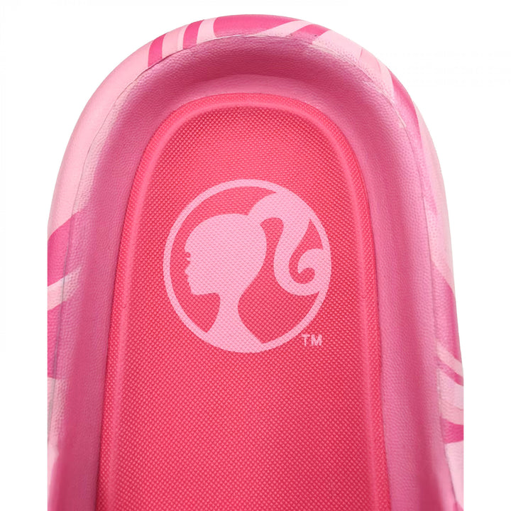 Barbie Bright Pink Logo Womens Flip Flop Slide Sandals Image 4