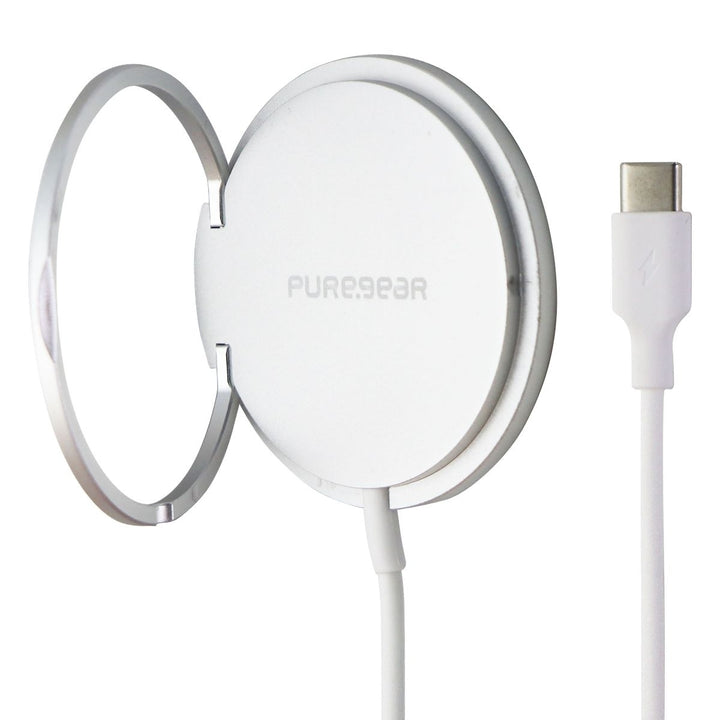 PureGear 15W Fast Magnetic (MagSafe) Wireless Charger - Silver/White (63871PG) Image 1