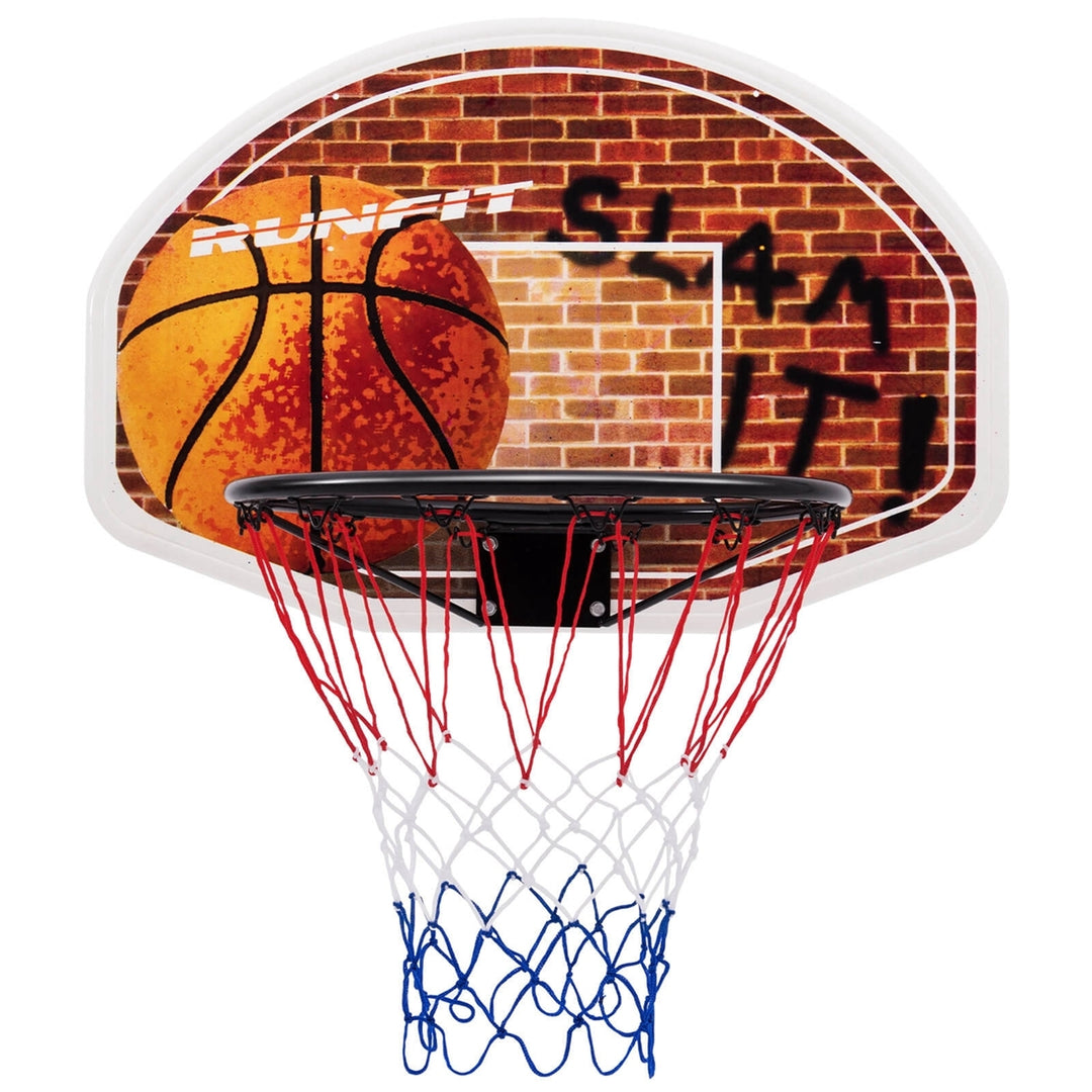 Wall Mounted Fan Backboard With 2 nets Basketball Hoop and Rim Outdoor Indoor Sports Image 1