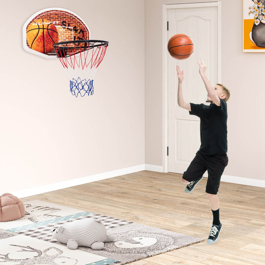 Wall Mounted Fan Backboard With 2 nets Basketball Hoop and Rim Outdoor Indoor Sports Image 2