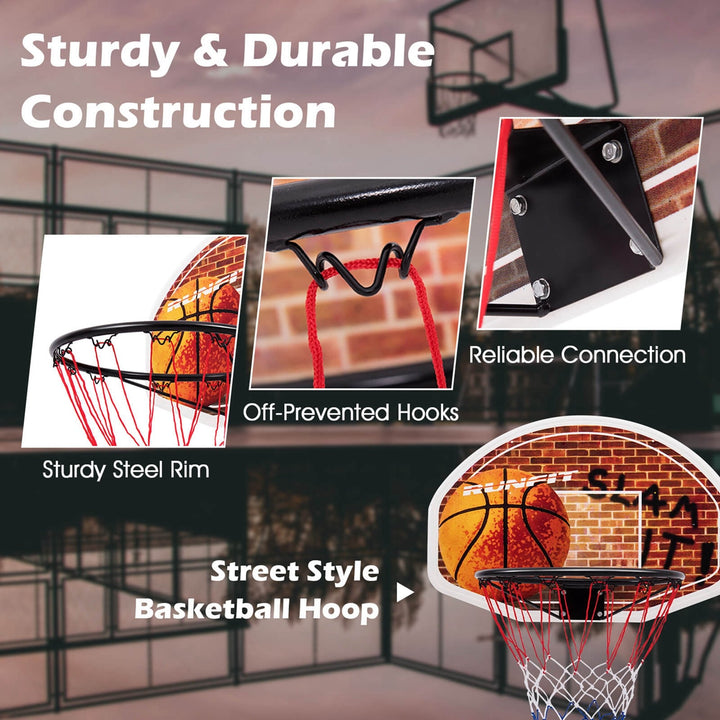 Wall Mounted Fan Backboard With 2 nets Basketball Hoop and Rim Outdoor Indoor Sports Image 4