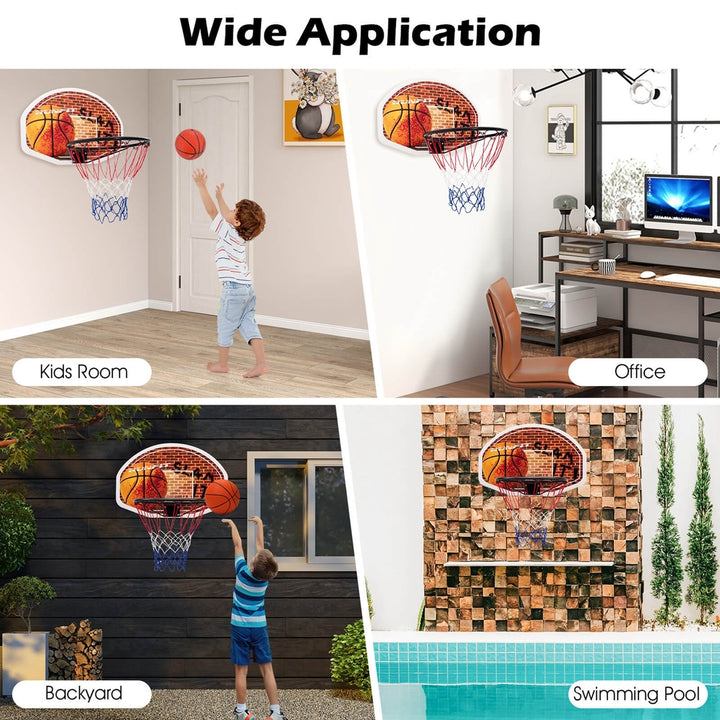 Wall Mounted Fan Backboard With 2 nets Basketball Hoop and Rim Outdoor Indoor Sports Image 6