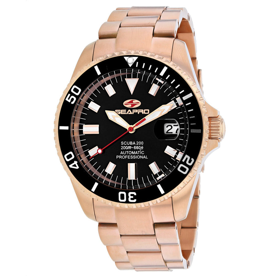 Seapro Mens Scuba 200 Black Dial Automatic Watch SP4322 Stainless Steel 200m Image 1