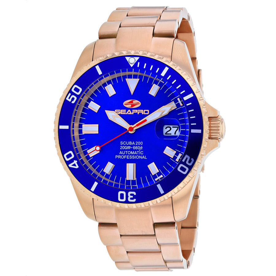 Seapro Mens Scuba 200 Blue Dial Automatic Watch SP4324 Stainless Steel 20 ATM Image 1