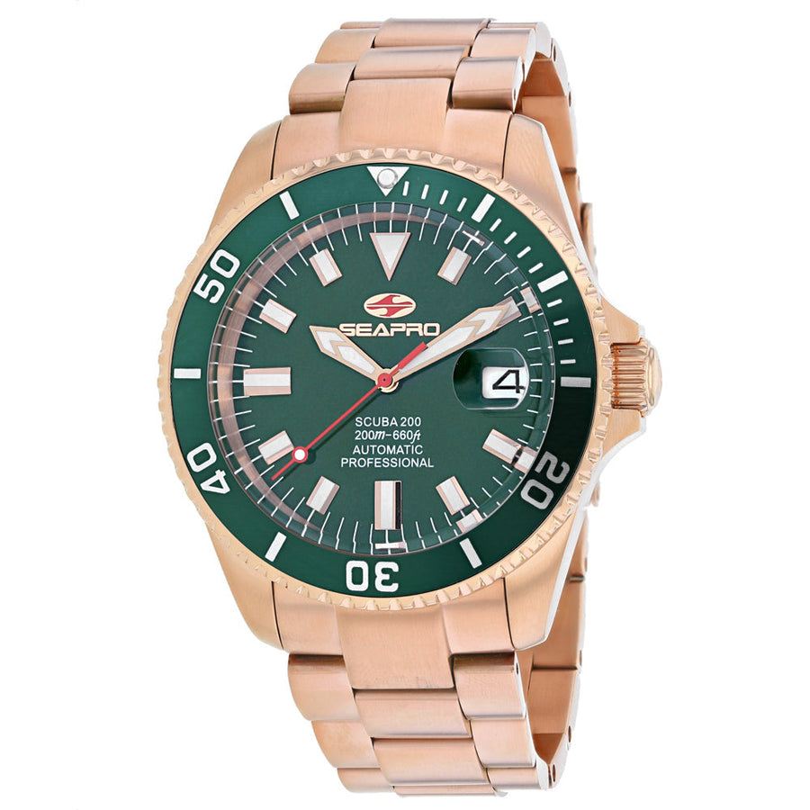 Seapro Mens Scuba Watch SP4323 Green Dial Automatic 200m Waterproof Stainless Steel Image 1