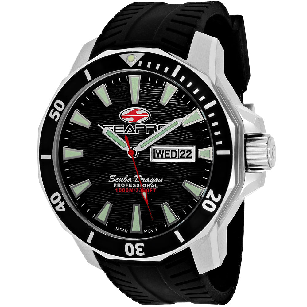 Seapro Dragon Diver Watch SP8310 Black Dial 1000M Waterproof Steel Case Image 1