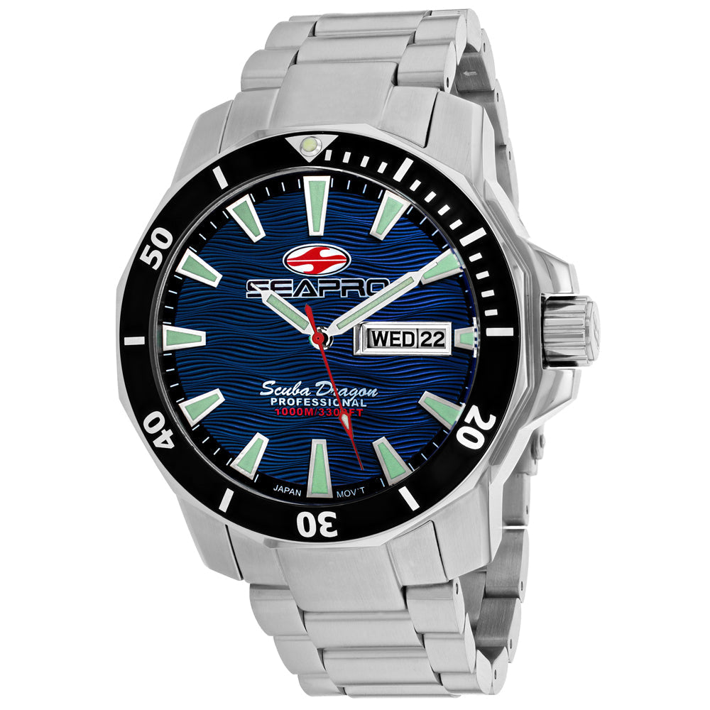 Seapro Mens Diver Watch SP8316S Blue Dial Quartz 1000m Water Resistant Steel Image 1