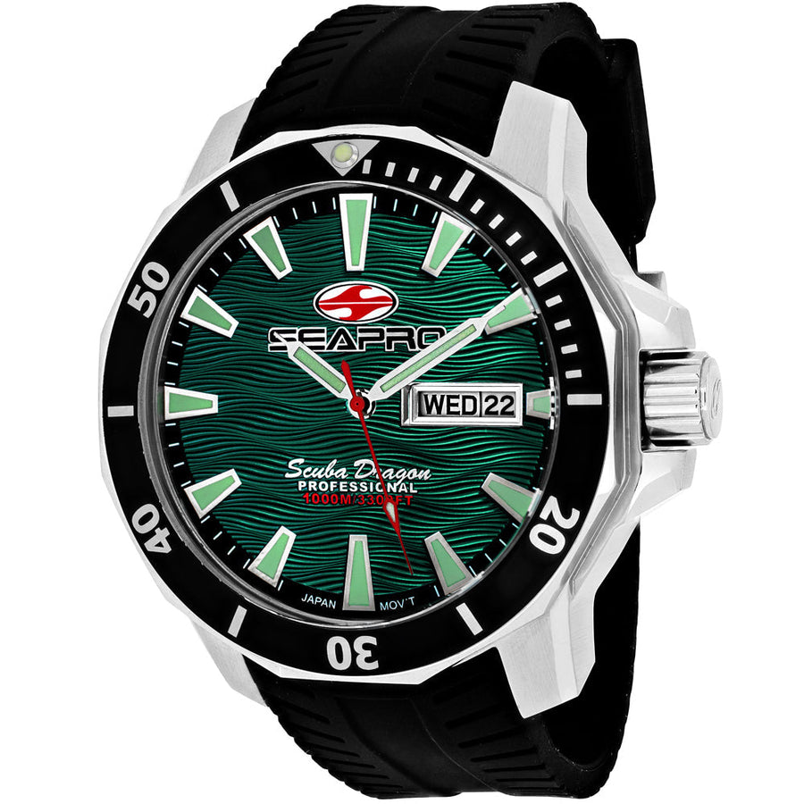 Seapro Scuba Diver Watch Green Dial 1000M Limited Edition SP8318 Stainless Steel Image 1