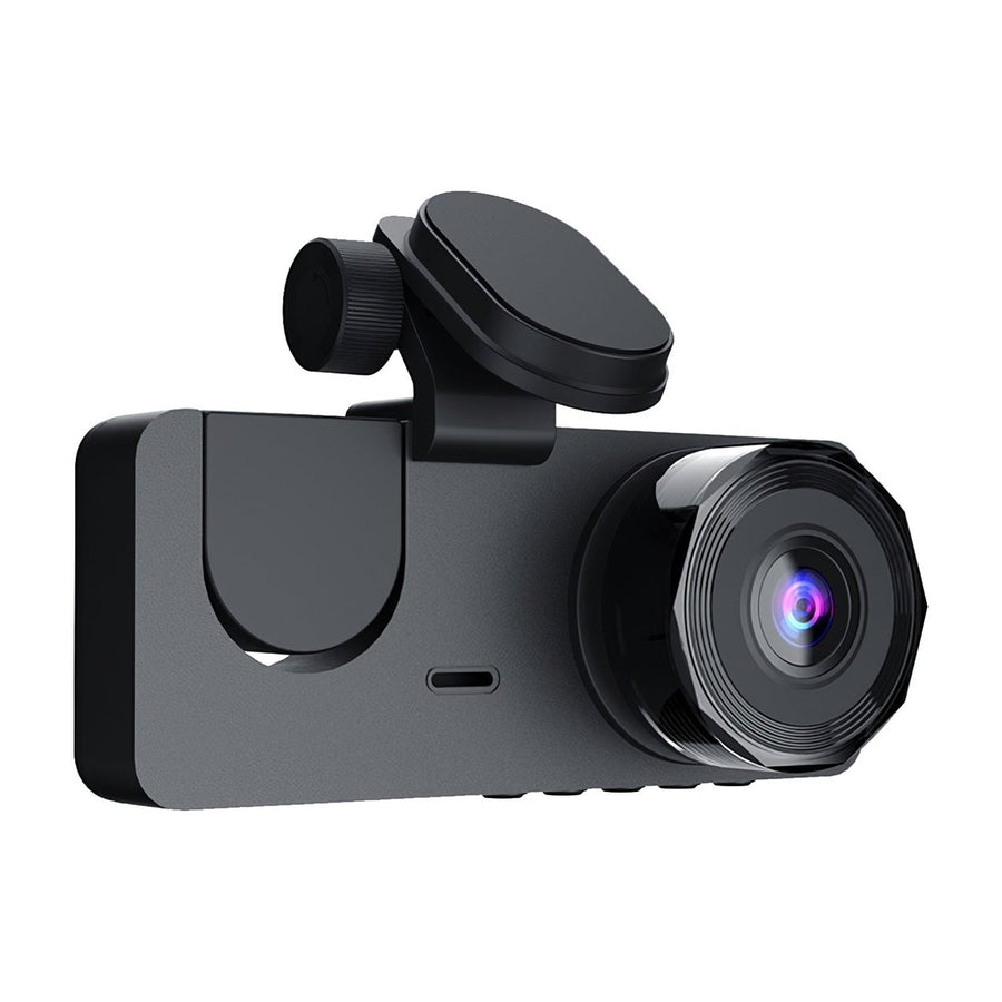 3 Channel Dash Cam Front Inside Rear Vehicle Driving Recorder Car DVR with 32G MMC Card G Sensor Motion Detection Image 1